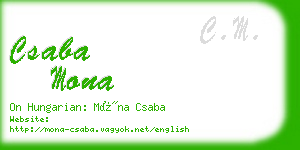csaba mona business card